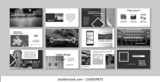 New Black Original Presentation templates or corporate booklet. Use in creative flyer and style info banner, trendy strategy mockups. Simple modern Slideshow or Startup.