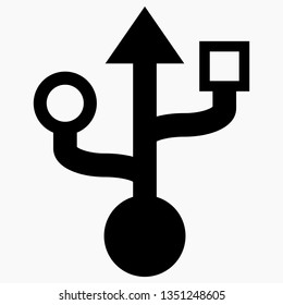 New black USB icon. Vector icon.