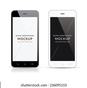 New black and white modern smartphone mockup vector illustration