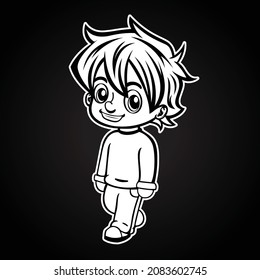 New black and white naughty boy vector.
