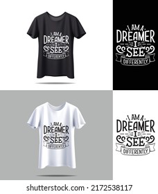 New Black and white T-shirt vector with mockup typography quotes. Vintage typography print vector design. t-shirt design vector