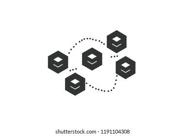 New Block chain icon ( crypto currency sign) 