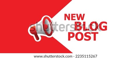 new blog post sign on white background