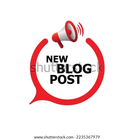 new blog post sign on white background