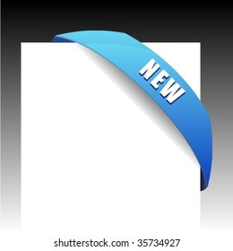 New blue corner business ribbon.