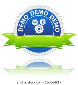 New blue demo sign on a white background