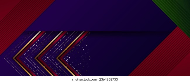 New Blue Holiday Christmas gold design with green and red shiny holiday elements. Modern background abstract shiny color golden for web, cards, printing, social network