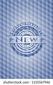 New blue polygonal emblem.