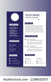 New Blue Resume Template Design