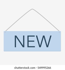 New blue square table isolated on white background. New. Flat vector stock illustration