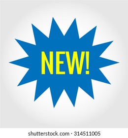 new blue sticker isolated on white background. Vector EPS 10 illustration.