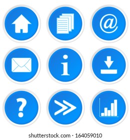 New blue web set on a white background