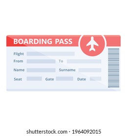 New boarding pass icon. Cartoon of New boarding pass vector icon for web design isolated on white background