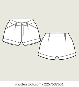 New born baby bloomer shorts bloomer flat sketch illustration