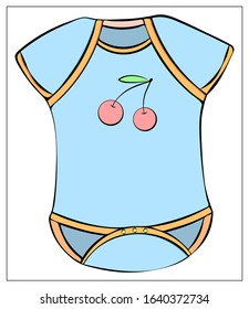 New born baby bodysuit in vector. Single high quality symbol of bodysuit for web design or mobile app. Flat signs of baby clothes for design logo, visit card, etc. Color pictogram
