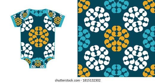 New born baby bodysuit in vector. seamless pattern. Vector illustration