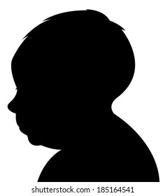 A New Born Baby Head Silhouette Vector