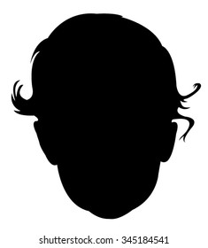 A New Born Baby Head Silhouette Vector