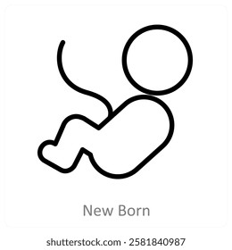 New Born and baby icon concept