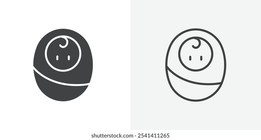 New born baby icon flat and simple set design