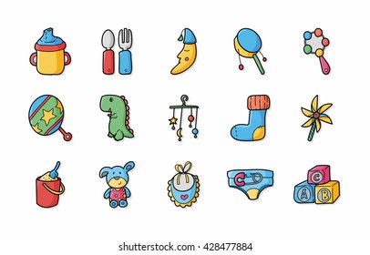 New born baby icons set,eps10