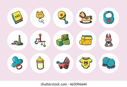 New born baby icons set,eps10