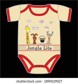 New Born Baby Jungle Design Vector