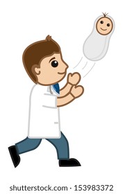 New Born Baby - Medical Cartoon Vector Character