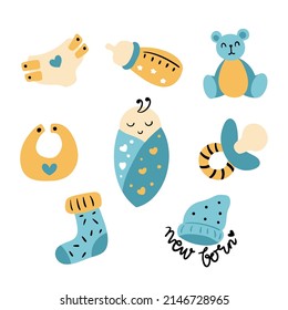 New born baby sticker vector