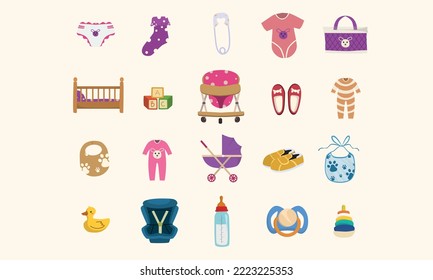 new born baby stuff illustration
