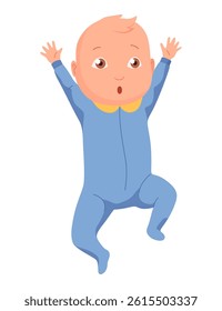 New born baby. Toddler with gentle face. Cute newborn infant. Vector cartoon illustration isolated on white background