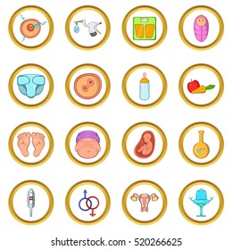 New born baby vector set in cartoon style isolated on white background