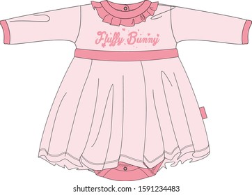 New born baby wear apparel clothes set body sleep pajamas suit dress vector design template 
