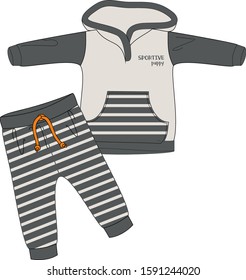 New born baby wear apparel clothes set body sleep pajamas suit dress vector design template 