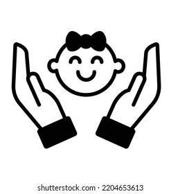 new born Black Glyph Vector Icon which can easily modifiy or edit

