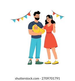 New Born Celebration Flat Vector illustration EPS 10 File