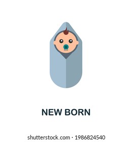 New Born icon. Flat sign element from child adoption collection. Creative New Born icon for web design, templates, infographics and more