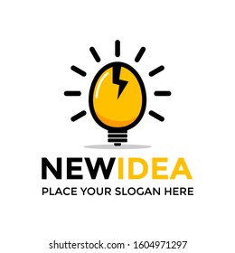 New Born Idea vector logo template. This design use bulb lamp and egg symbol.