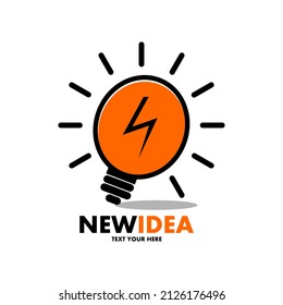 New Born Idea vector logo template. This design use bulb lamp and egg symbol.