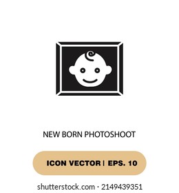 new born photoshoot icons set . new born photoshoot pack symbol vector elements for infographic web