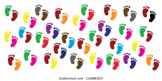 New born, pregnant or coming soon footprints shoes and shoe sole. Kids or baby feet and foot steps Fun vector footsteps icon for print. Love heart blue boy or pink girl sign