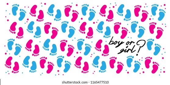 New born, pregnant or coming soon footprints shoes and shoe sole. Kids or baby feet and foot steps Fun vector footsteps icon for print. Love heart blue boy or pink girl sign