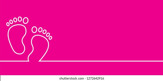 New born, pregnant or coming soon footprints shoes and shoe sole. Kids or baby feet and foot steps Fun vector footsteps icon for print. Love heart blue boy or pink girl sign