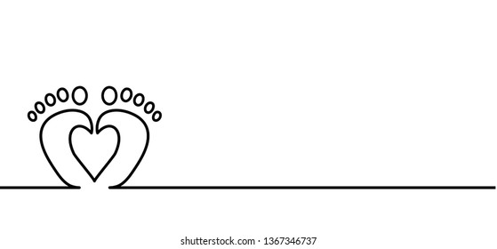 New born, pregnant or coming soon footprints shoes and shoe sole. Kids or baby feet and foot steps Fun vector footsteps icon for print. Love heart blue boy or pink girl sign
