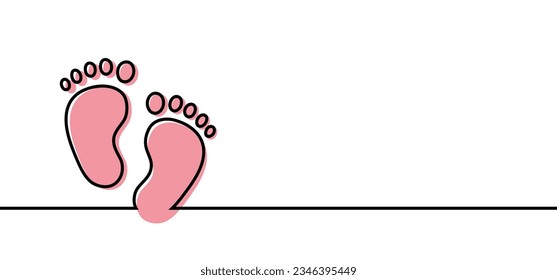 New born, pregnant or coming soon footprints shoes and shoe sole. Kids or baby feet and foot steps Fun vector footsteps icon for print. Slogan Love heart blue boy or pink girl sign