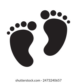 New born, pregnant or coming soon footprints shoes and shoe sole. Kids or baby feet and foot steps. Fun vector footsteps icon for print. Slogan Love heart blue boy or pink girl sign