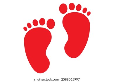 New born, pregnant or coming soon footprints shoes and shoe sole. Kids or baby feet and foot steps Fun vector footsteps icon for print. Love heart blue boy or pink girl sign eps 10