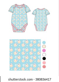 new born printed suit fashion sketch
 