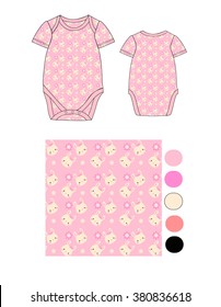 new born printed suit fashion sketch
 