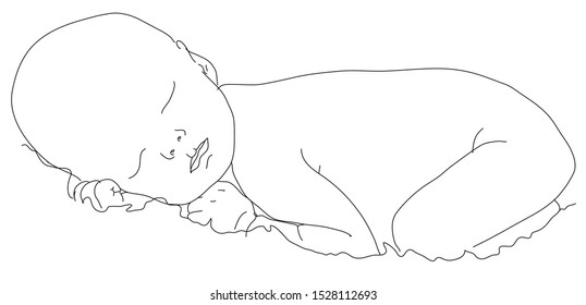 New born sleeping vector illustration